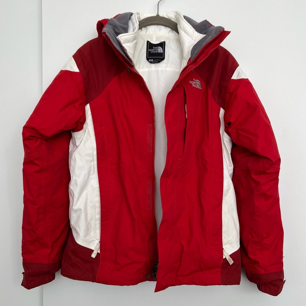 The North Face 3-in-1 Banshee Triclimate snow jacket in Molten Red